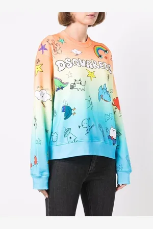 Dsquared2 Bluzy, Kobieta, Wielobarwność, M, Bawełna, Kolorowa Bluza