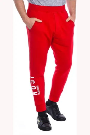 Dsquared2 Spodnie, Mężczyzna, Czerwony, L, Bawełna, Spodnie dresowe