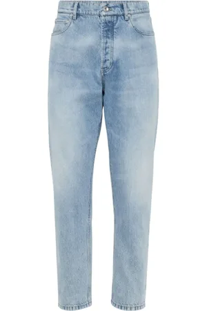 Brunello Cucinelli Jeansy, Mężczyzna, Niebieski, 2XL, Denim, Jeansyy Slim-Fit z Pranego Denimu