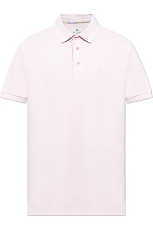 Etro Koszulki, Mężczyzna, Różowy, M, Bawełna, Polo z haftowanym logo