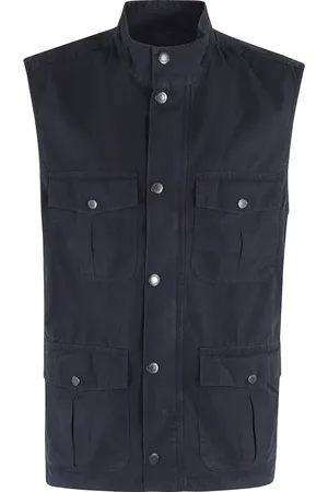Barbour Kurtki, Mężczyzna, Niebieski, L, Niebieski Bawełniany Gilet Corbridge Styl