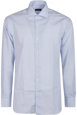 BARBA Koszule, Mężczyzna, Niebieski, 2XL, Stylowa koszula z długim rękawem