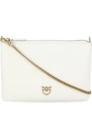 Pinko Torebki, Kobieta, Beżowy, ONE SIZE, Czarna gładka skórzana pochette dla kobiety