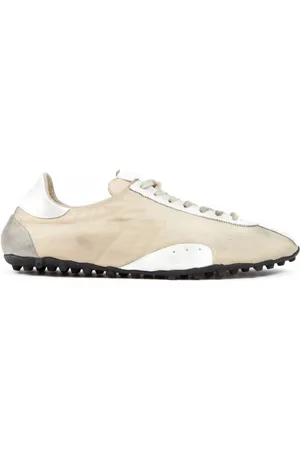 Maison Margiela Buty, Mężczyzna, Żółty, 40 EU, Bawełna, Sprinter Sneakers z efektem antycznego wykończenia