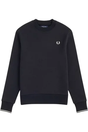 Fred Perry Bluzy, Mężczyzna, Niebieski, S, Bawełna, Bluza Curl Backflow