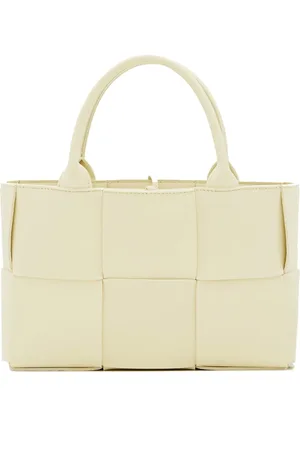 Bottega Veneta Torebki, Kobieta, Żółty, ONE SIZE, Skóra, Mini torebka tote z plecionką Intrecciato
