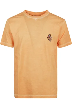 MARCELO BURLON Koszulki, Mężczyzna, Pomarańczowy, S, Bawełna, Koszulka Sunset Cross