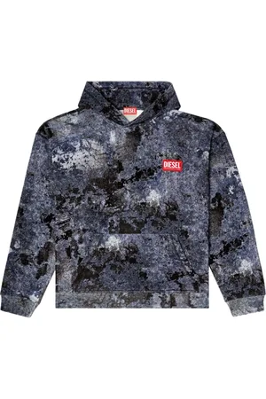 Diesel Bluzy, Mężczyzna, Niebieski, XS, Bawełna, Bluza z kapturem