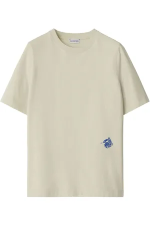 Burberry Koszulki, Kobieta, Szary, S, Bawełna, T-shirt z okrągłym dekoltem z nadrukiem Jeźdźca Konnego
