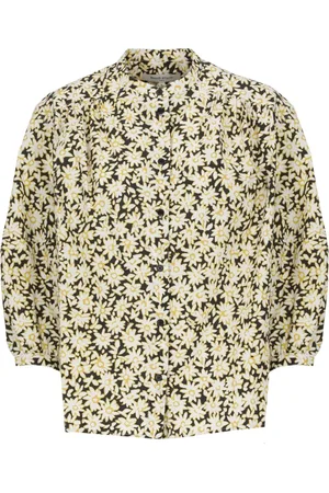 Maison Kitsuné Bluzki, Kobieta, Wielobarwność, S, Czarna Koszula z Kwiatowym Wzorem