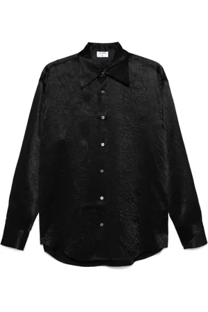 Filippa K Bluzki, Kobieta, Czarny, XS, Czarna koszula oversize z ostrym kołnierzykiem