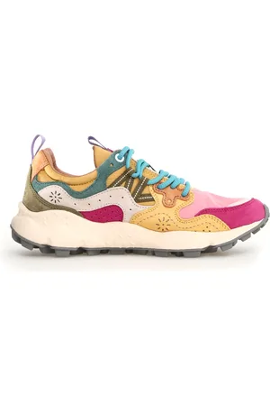 Flower Mountain Buty, Kobieta, Wielobarwność, 37 EU, Zamsz, Wielokolorowe Sneakersy z Grubą Teksturowaną Podeszwą