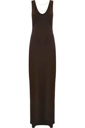 Kocca Sukienki, Kobieta, brązowy, XL, Elegancka Plisowana Sukienka z Zawiązaniem