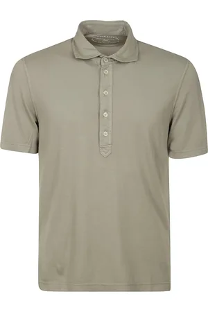 FEDELI Koszulki, Mężczyzna, Beżowy, 3XL, Bawełna, Bawełniana koszulka polo z zapięciem na guziki i krótkim rękawem