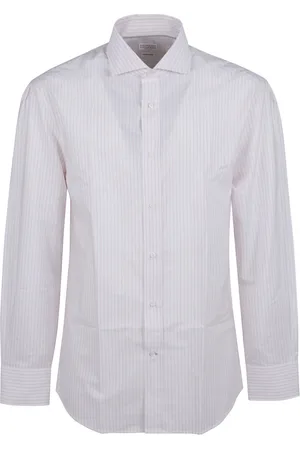 Brunello Cucinelli Koszule, Mężczyzna, Biały, L, Bawełna, Elegancka biała koszula z bawełny