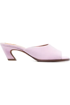 Chloé Buty, Kobieta, Fioletowy, 36 1/2 EU, Skóra, Skórzane klapki z odkrytymi palcami