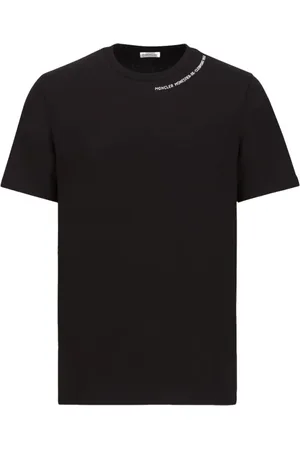 Moncler Koszulki, Kobieta, Czarny, 2XL, T-shirt z wytłoczonym logo Luźny krój