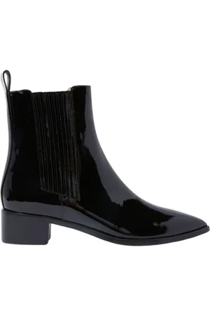 Scarosso Buty, Kobieta, Czarny, 36 EU, Skóra, Czarne Lakierowane Botki Olivia