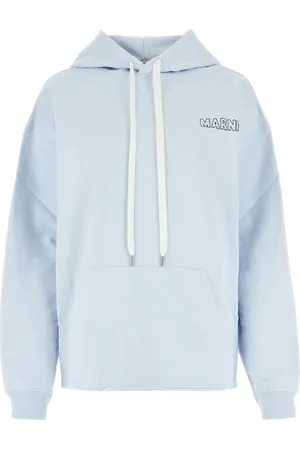 Marni Bluzy, Kobieta, Niebieski, L, Bawełna, Stylowa bluza polarowa