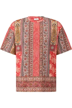 Etro Koszulki, Mężczyzna, Wielobarwność, XL, Bawełna, Bawełniany T-Shirt we Wzór Paisley