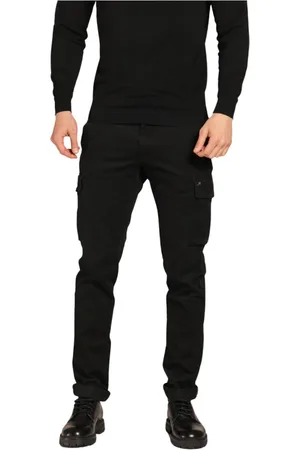 Masons Spodnie, Mężczyzna, Czarny, L, Spodnie Cargo Extra Slim Fit z Gabardyny