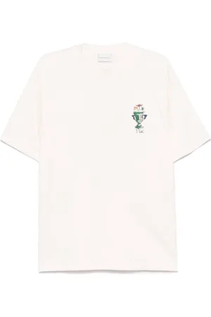 Drôle de Monsieur Koszulki, Mężczyzna, Biały, L, Bawełna, T-shirt z nadrukiem ilustracji i logo z okrągłym dekoltem