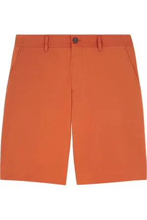Maison Kitsuné Szorty, Mężczyzna, Pomarańczowy, 4XS, Bawełna, Pomarańczowe bawełniane szorty z zapięciem na guziki