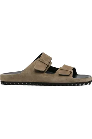 Officine creative Buty, Mężczyzna, Zielony, 44 EU, Zamsz, Sandały zamszowe z podeszwą z gumy