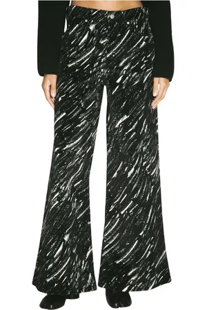 Marni Spodnie, Kobieta, Czarny, S, Denim, Dżinsy Denim Flocked z Nadrukiem Kredek