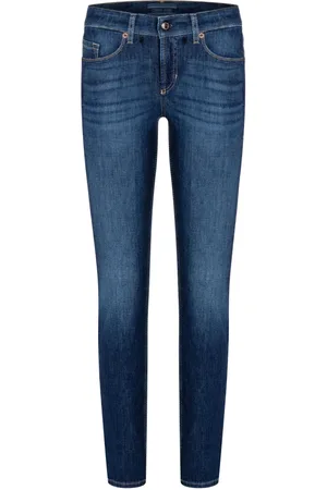 Cambio Jeansy, Kobieta, Niebieski, M, Bawełna, Dopasowane spodnie jeansowe Slim Fit