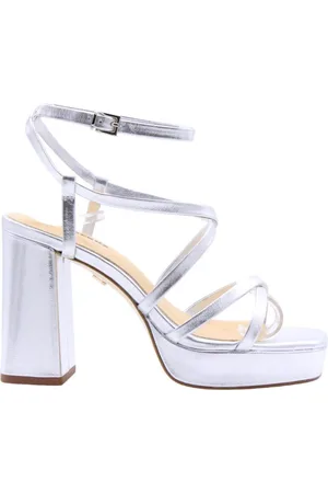 Lola Cruz Buty, Kobieta, Szary, 40 EU, Skóra, Sandały na wysokim obcasie Bastienne