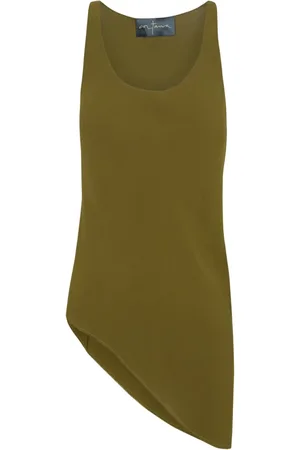 Cortana Koszulki, Kobieta, Zielony, XL, Georgia Jedwabna Georgette Top Bez Rękawów
