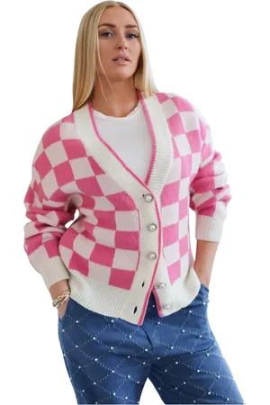 Crās Swetry, Kobieta, Różowy, XL, Wełna, Rositta Cardigan