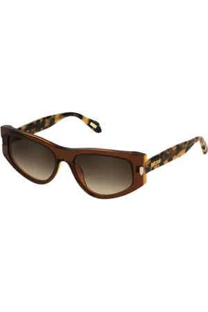 Roberto Cavalli Akcesoria, Kobieta, brązowy, ONE SIZE, Okulary przeciwsłoneczne w kształcie kota z detalami węża