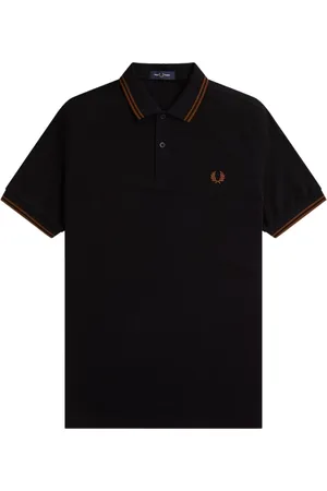 Fred Perry Koszulki, Mężczyzna, Czarny, M, Bawełna, Koszulka Polo z Podwójnym Paskiem
