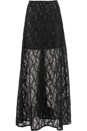 ERMANNO SCERVINO Spódnice, Kobieta, Czarny, M, Koronkowa spódnica maxi