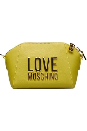 Moschino Torebki, Kobieta, Żółty, ONE SIZE, Żółta torebka crossbody z złotymi detalami