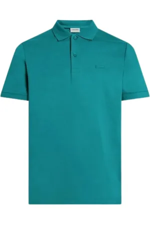 Calvin Klein Koszulki, Mężczyzna, Zielony, L, Bawełna, Slim Polo Shirt