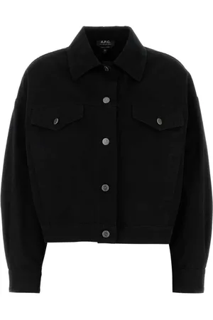 A.P.C. Kurtki, Kobieta, Czarny, S, Denim, Czarna Kurtka Cally z Denimu