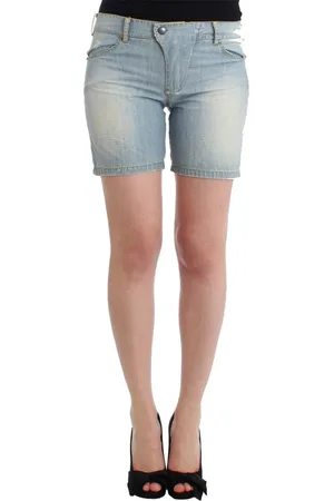 ERMANNO SCERVINO Szorty, Kobieta, Niebieski, S, Bawełna, Szorty Plażowe Jeansyowe Casualowe do Miasta