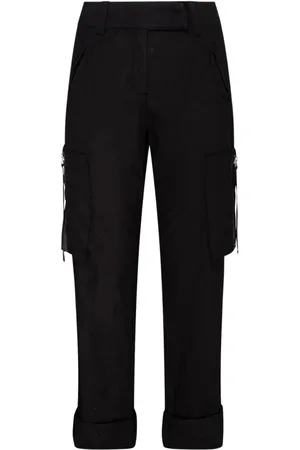 Sportmax Spodnie, Kobieta, Czarny, M, Bawełna, Spodnie Cargo z Kieszeniami