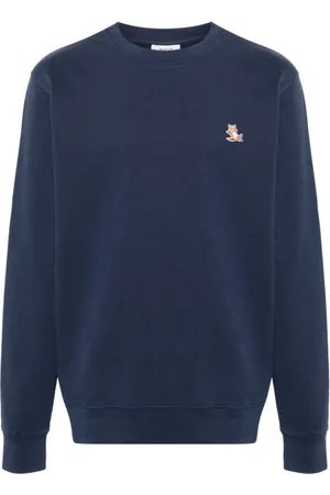 Maison Kitsuné Bluzy, Mężczyzna, Niebieski, M, Bawełna, Bluza Chillax Patch Regular