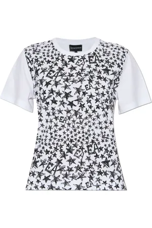 Emporio Armani Koszulki, Kobieta, Biały, S, Bawełna, T-shirt Boyfriend