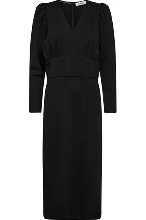 Co`Couture Sukienki, Kobieta, Czarny, XS, Elegancka Sukienka Drape Puff w Czarnym