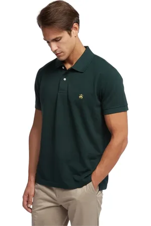 Brooks Brothers Koszulki, Mężczyzna, Zielony, S, Bawełna, Koszulka polo Slim Fit z krótkim rękawem