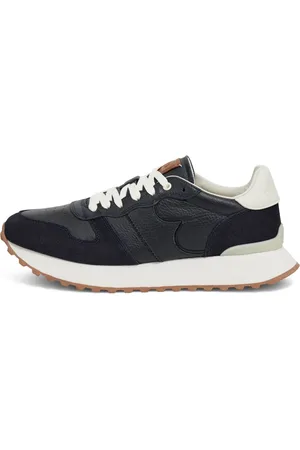 Boggi Milano Buty, Mężczyzna, Niebieski, 41 EU, Skóra, Skórzane sneakersy tumbled
