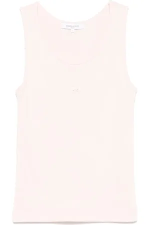 Maison Kitsuné Koszulki, Kobieta, Różowy, M, Bawełna, Top bez rękawów z dekoltem typu scoop