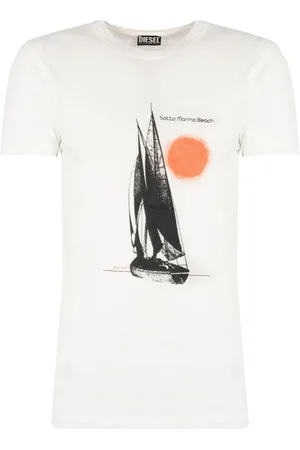 Diesel Koszulki, Mężczyzna, Biały, S, Bawełna, T-Shirt