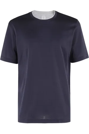 ELEVENTY Koszulki, Mężczyzna, Niebieski, L, Niebieski i szary T-shirt z okrągłym dekoltem