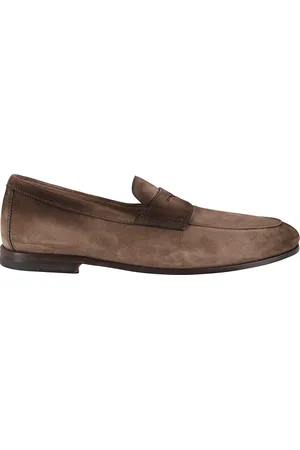 santoni Buty, Mężczyzna, brązowy, 42 1/2 EU, Zamsz, Brązowy Mokasyn ze Skóry Zamszowej